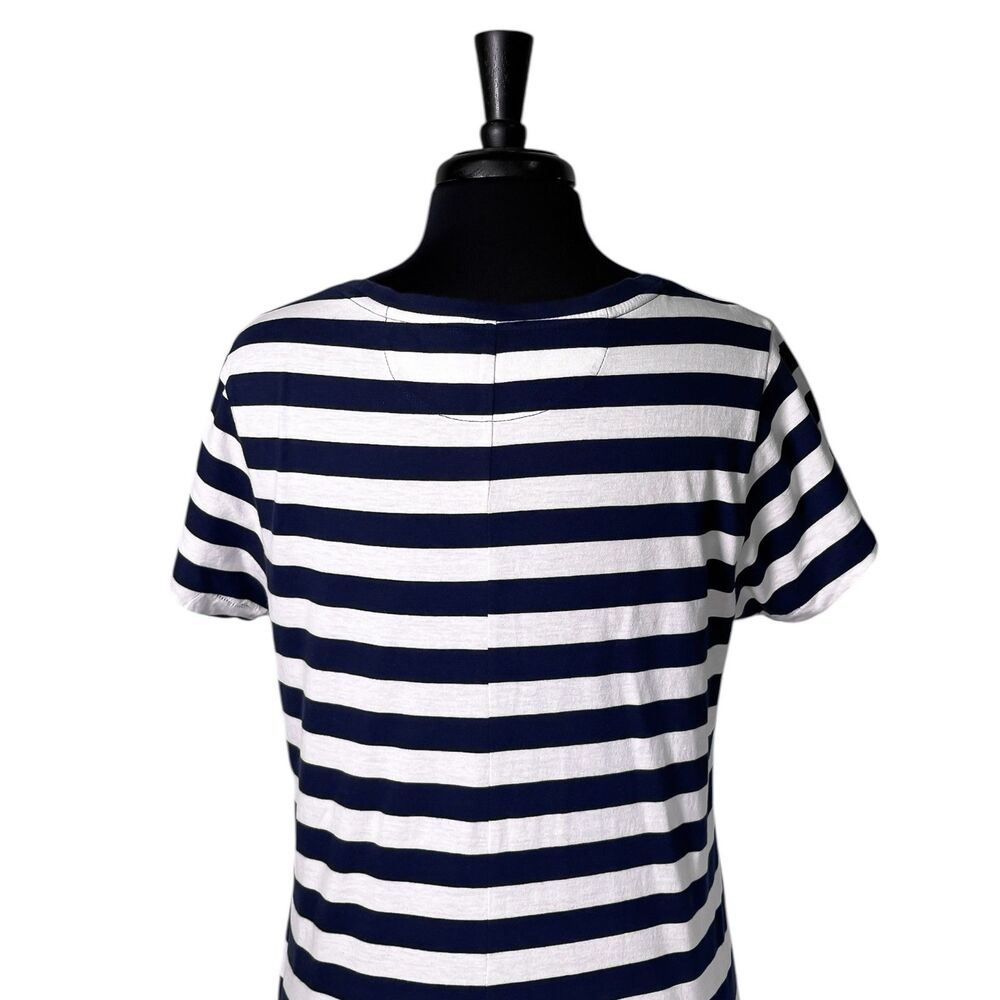 Polo Ralph Lauren Womens XL Navy Blue White Striped Maxi Dress Pony Logo Cotton - Picture 8 of 9